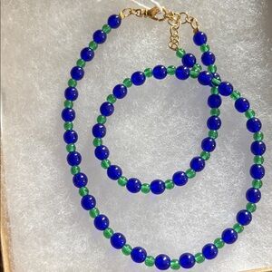 Elegant Blue and Green Beaded Necklace